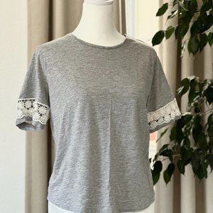 Jack Wills Gray Tee with Embroidery Detail
